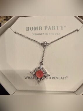 BP “The Sterling Club” Watermelon Calcite & Quartz Sterling Silver Necklace